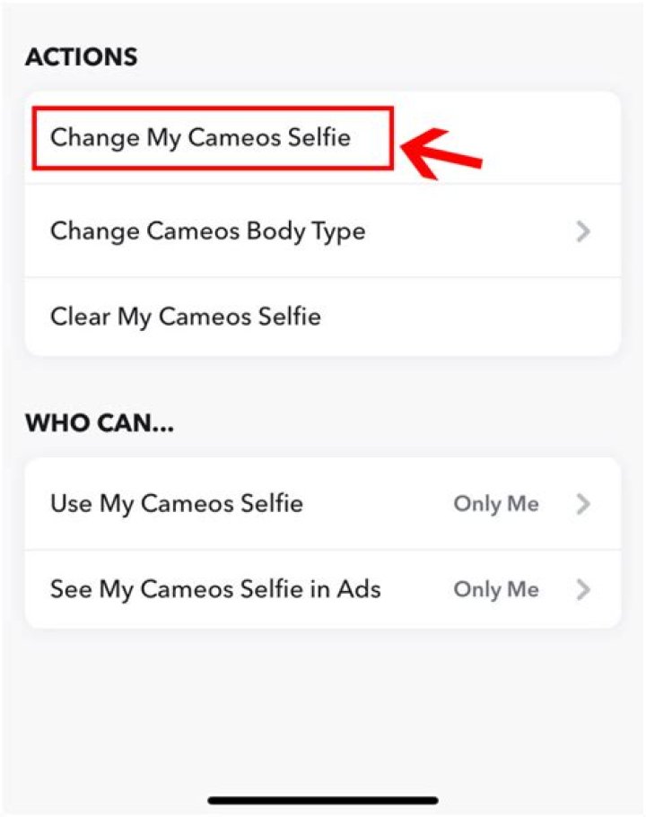 Can you change your cameo selfie on Snapchat?