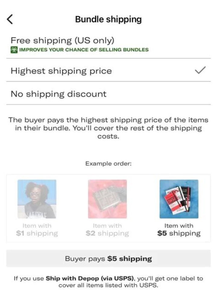 How do you bundle on Depop as a seller?