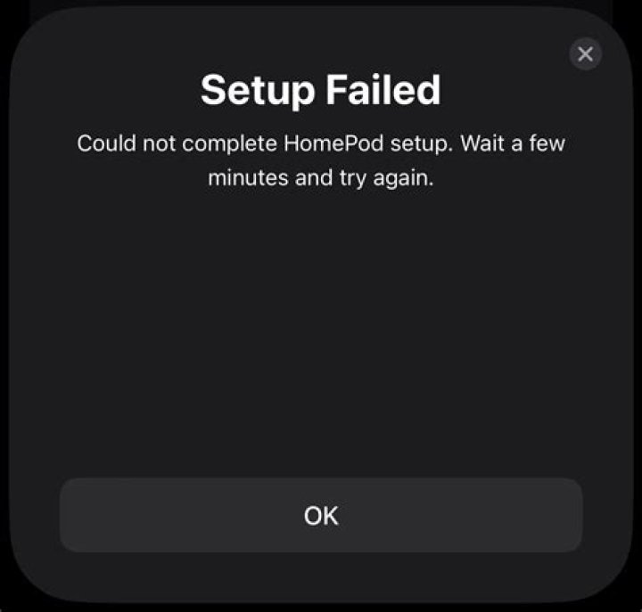 Why does my HomePod say setup failed?